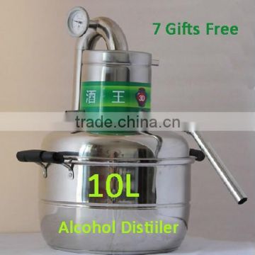 High Quality Household Stainless Steel 10L Home Alcohol Distiller For Sale With Thermometer Spirits(Alcohol) Distillation Boiler