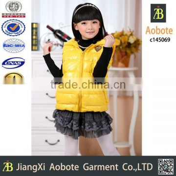 2015 High Quality Chinese Manufacturer OEM Kids' Down Vest,Winter Vest