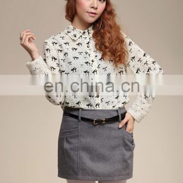 fahsion novelty design european winter style elegant grey simple pocket joker pencil lastest skirt design