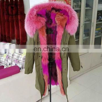 2017 Top Selling Winter Luxury Colorful Fox Fur Jacket For Women