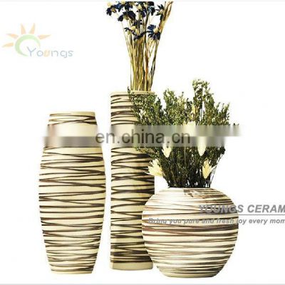 Table Top Decorative Hand-made Ceramic Vase Set