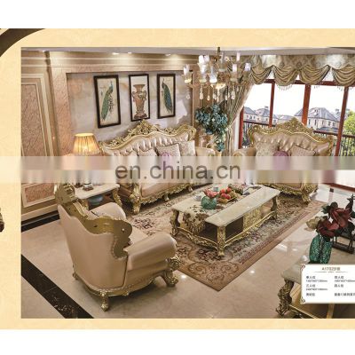Hot Italy style latest custom living room solid wood furniture Genuine leather sofa bed luxury sofa sets