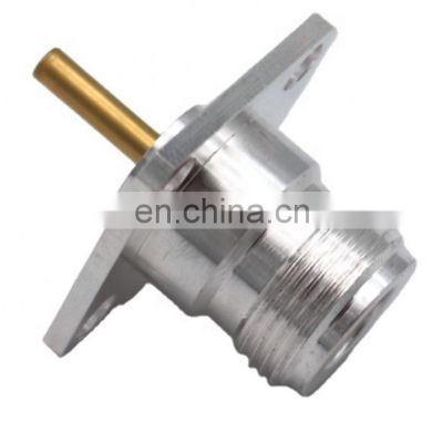 N female jack crimp Connector Adapter Panel Solde  n-type female 4-hole flange mount rf Conector N-conector coaxial 50ohm PCB