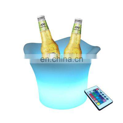 Rechargeable Light Up High Quality KTV Bar Party Aero-pot Bar Holiday Lighting Cooler Box Plastic LED Ice Bucket
