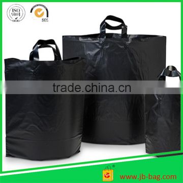 Black Plastic Shopping Bags 2Mil Thickness Custom Made Shopping Bags 14''x6''x16'' Poly Shopping Bags