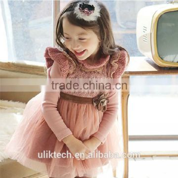 wholesale children fancy lace girl dress white puffy dresses for girls winter lace dress patterns for 2-8 years girls