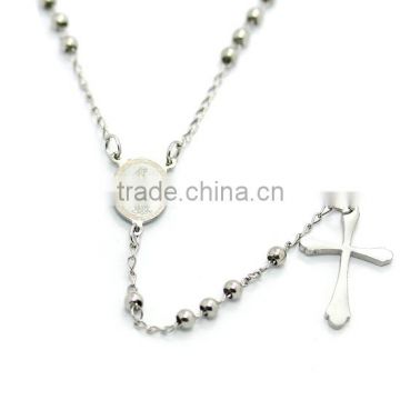 christian products rosary necklace jewish rosary stainless steel 316 silbver necklace cross pendants 3MM beads guadalupe virgen                        
                                                Quality Choice