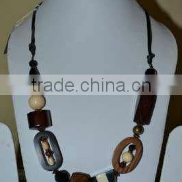 wood glass mrtal swead Necklace