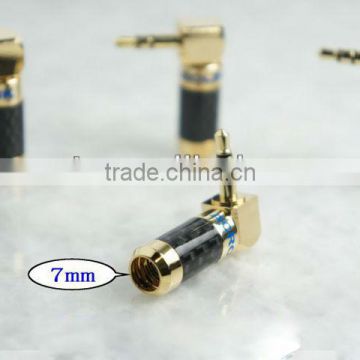 ACROLINK Gold Plated 3.5mm Stereo Male Carbon 90 Degree Adapter diameter 7mm for diy