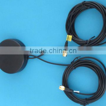 3m +3m cable length gsm gps combo mimo antenna SMA/MMCX/MCX/fakra