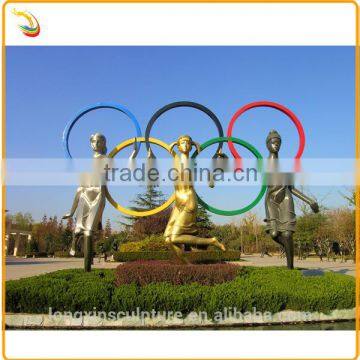 Stainless Steel 2016 Rio Olympic Rings Statue Metal Figure Statue
