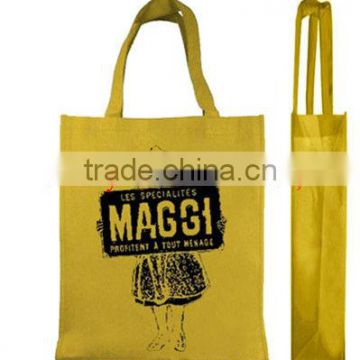 recycle orange shopping non woven bag with one color simple printing