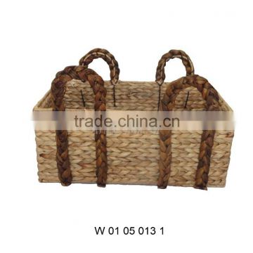 Water Hyacinth Storage Baskets with 4 Handles / Storage Bin