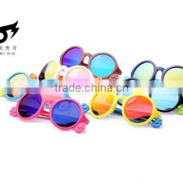 Soft silicone material polarized sunglasses with color film chlidren sunglasses