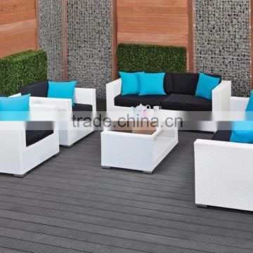 Modern Patio Wicker Rattan Outdoor Garden Sofa Set Furniture(1.2mm Alu frame powder coated + anti UV PE rattan)