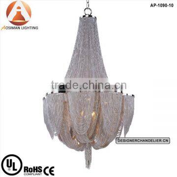 Contemporary Nickel Jewelry Chain Chandelier