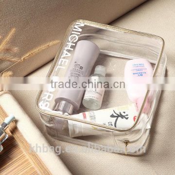 Eco-friendly personalized waterproof printed promotion transparent pvc cosmetic bag with zipper