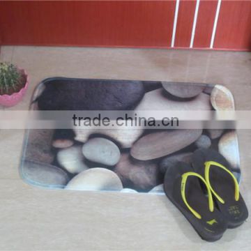 Anti-slip 100% polyester waterproof cheap printed stone mini door mat