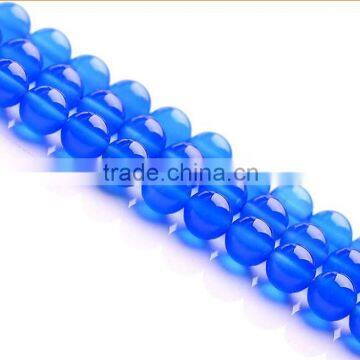 natural high quality blue agate round gemstone loose beads