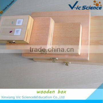 Vic Science special microscope prepared slides wood box
