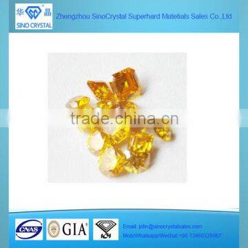 Zhengzhou Sinocrystal lab created HPHT synthetic rough yellow diamonds