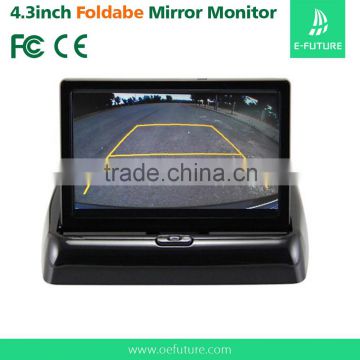 12v-24V 4.3inch foldable lcd car rear view monitor 2 channel input