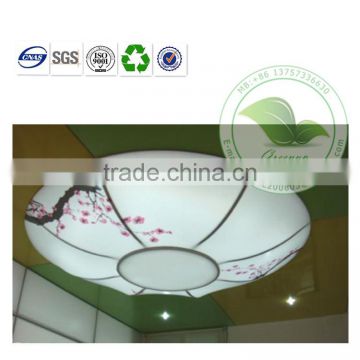 printed translucence stretch ceiling film for round ceiling lamp