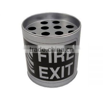 round tin ashtray