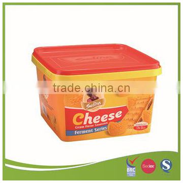 2.7L IML cookies plastic container with lid