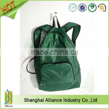 promotional cheap custom classic black polyester foldable school backpack waterproof light portable climbing travel stoarge bag