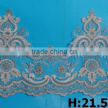 Factory direct sale indian elastic embroidered lace trim border