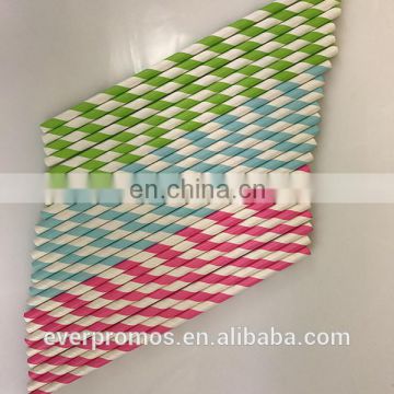 Biodegradable Striped Paper Straws for Party - Custom Printed Logo Biodegradable Paper Straws