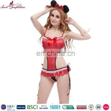 2016 hot sale new latest design sexy cartoon rat girl sexy babydoll lingerie