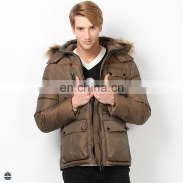 T-MJ503 New Design Men Faux Fur Hooded Big Size Winter Jackets