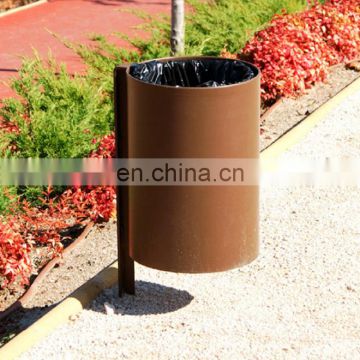 Custom Made Corten Steel Trash Can/Litter Bin/Garbage Can