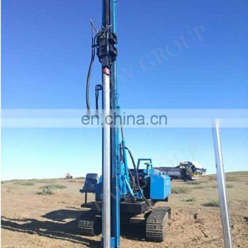 360 degree small crawler type bore pile machine steel pile hammer driver for solar project