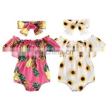 High Quality Short Sleeved rompers Baby Bodysuit Set Import Baby Clothes From China