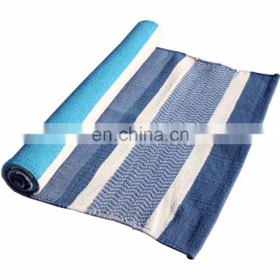 custom color private label striped Indian manufacture Yoga Rug