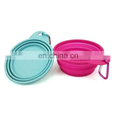 silicon dog feeding bowl accept custom color bowl with carabiner practical design