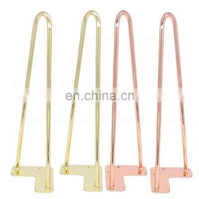 Table Legs 2 Rod Hairpin Furniture Leg Plating Steel Metal IRON Factory Price Customized