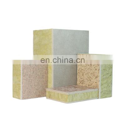 Factory Supplier Price 100mm Stone Texture Coating Waterproof Floor Slab Cement Concrete Rock Wool Sandwich Panel For Sale