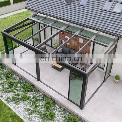 garden winter sunshine greenhouse aluminum metal frame patio double glass sunroom