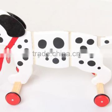 Toddler wooden dog pull toys