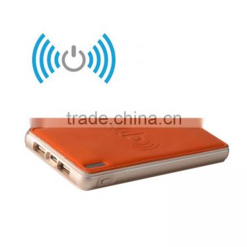2016 Best Selling 10000mAh QI Series Standard Wireless Charger Dual USB Power Bank