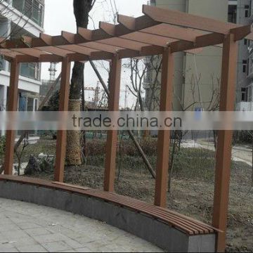 2013 newest corrosion-resistant and anti-skidding wood plastic composite garden arbour