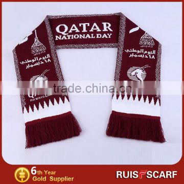 2015 promotional wool custom soccor scarves