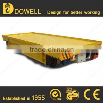 steel plant battery operated bay to bay flat electric rail transfer cart