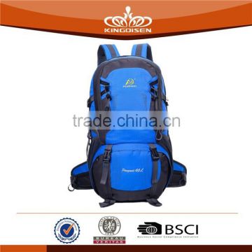 high capacity blue 600D camping backpack