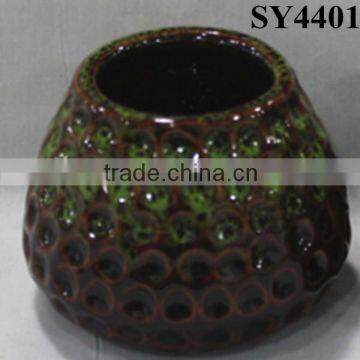 Small indoor glazed flower pot color