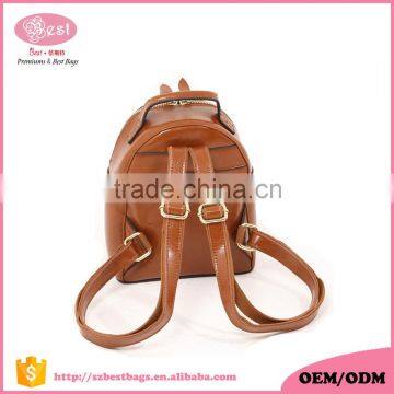 Fashion Vintage Oil Wax Genuine Leather Mini Girl's Backpacks